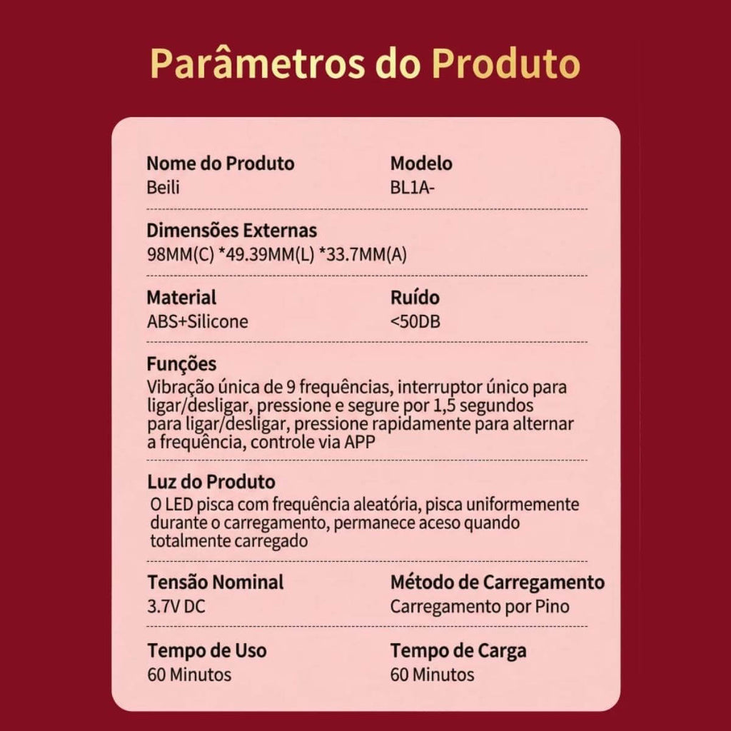 Anel Vibratório 9 Modos de Vibração - Contralado via APP Ref.11061