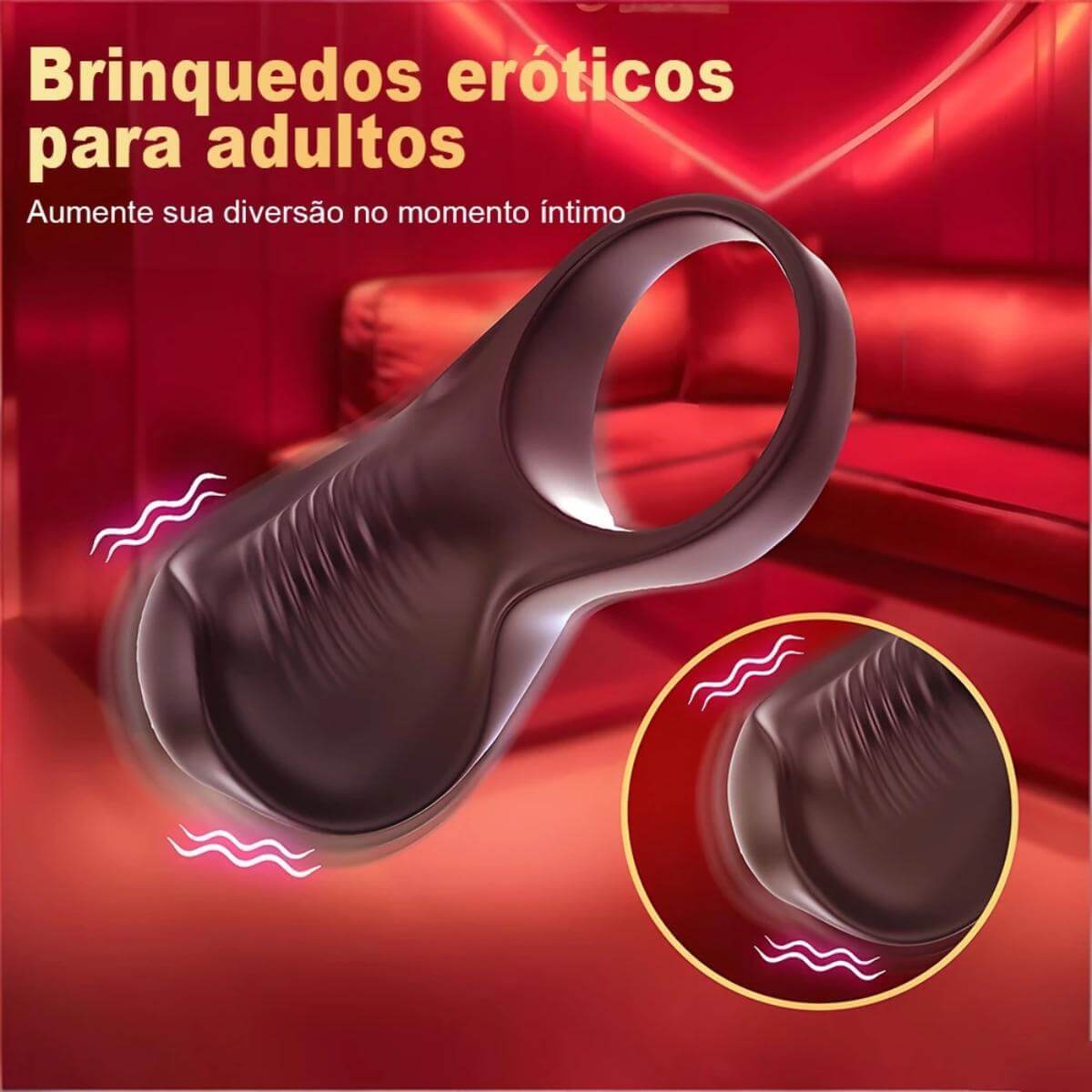 Anel Vibratório 9 Modos de Vibração - Contralado via APP Ref.11061