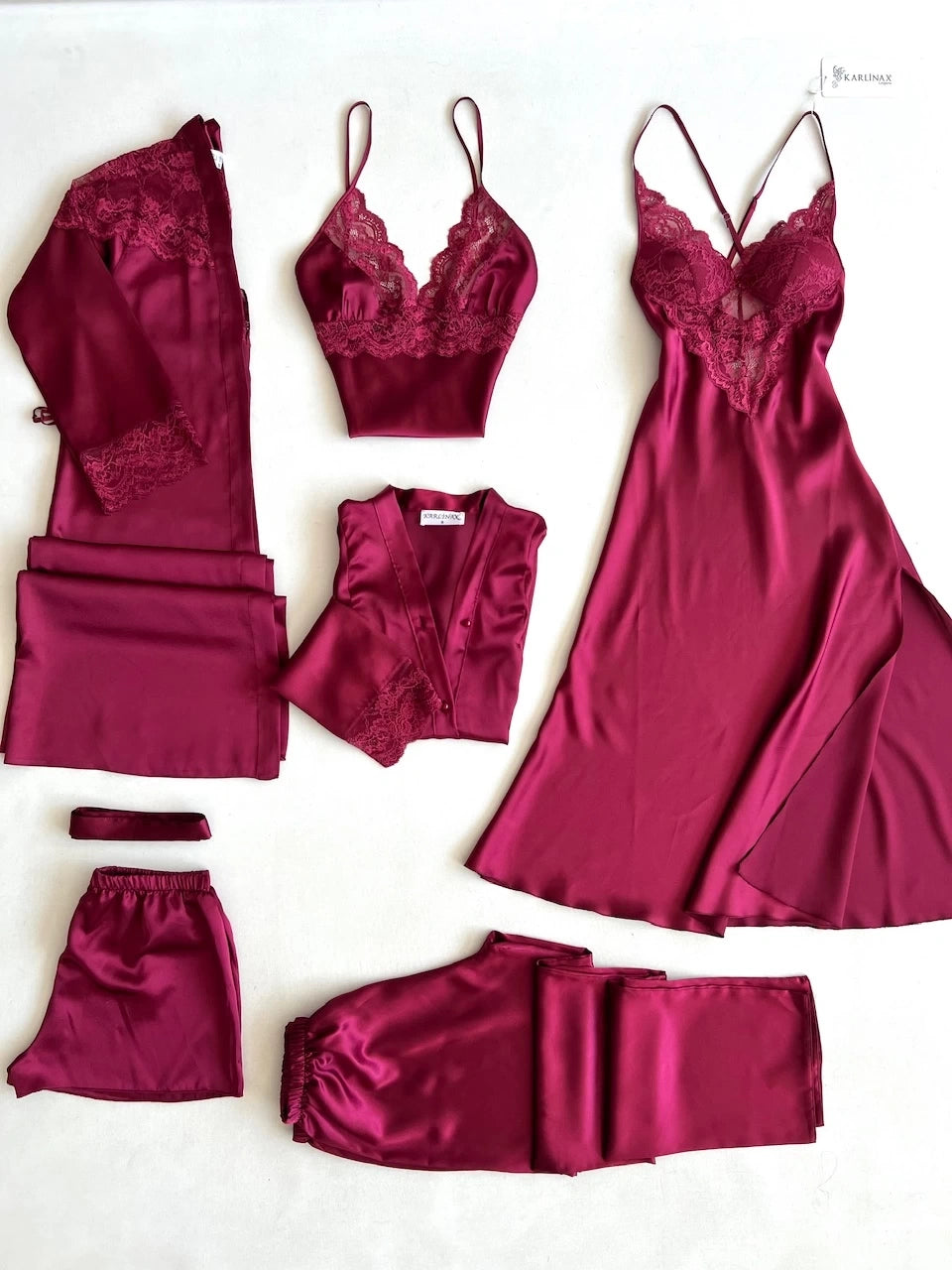 Conjunto Cetim de Renda 6 Peças