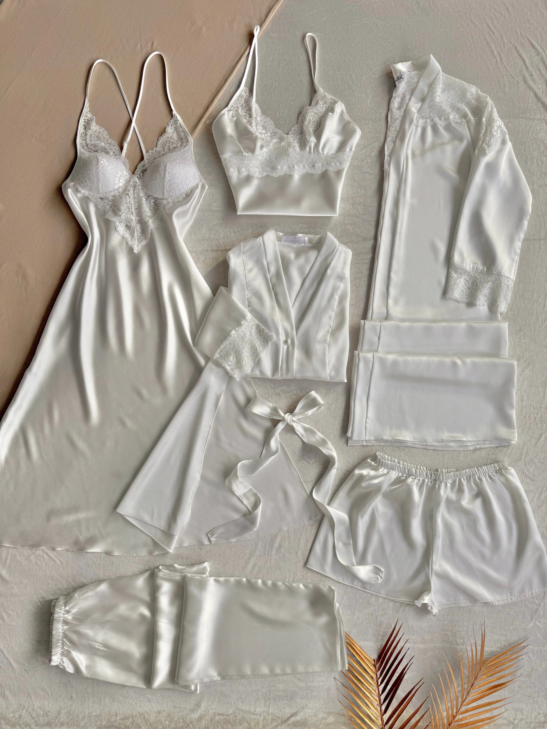 Conjunto Cetim de Renda 6 Peças